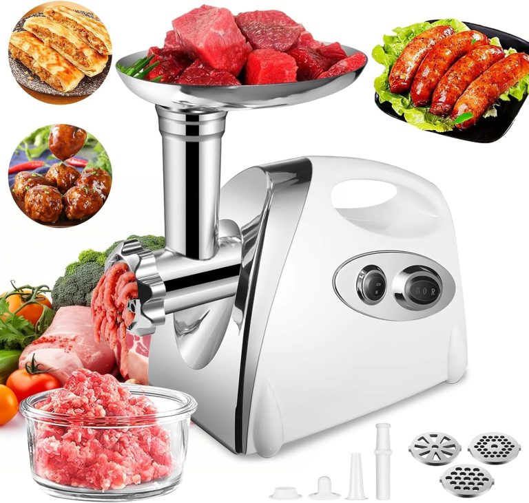 SINZUX Hachoir a Viande Électrique, 2800w, avec 3 Plaques de Coupe en Acier Inoxydable