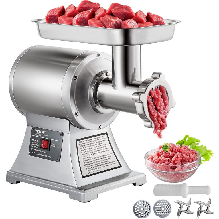 SucceBuy 220V Hachoir à Viande Électrique Inox Professionnel, 850 W, 150 kg/h, pour jambon et saucisse
